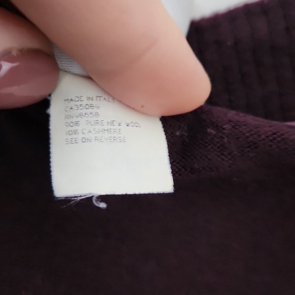 PAUL & SHARK | Wool cashmere sweater cardigan maroon brown sz M - Picture 5 of 6